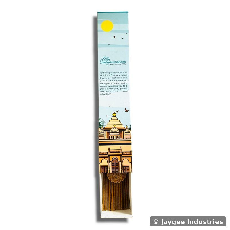 Sita Swayamvaram box open with incense sticks