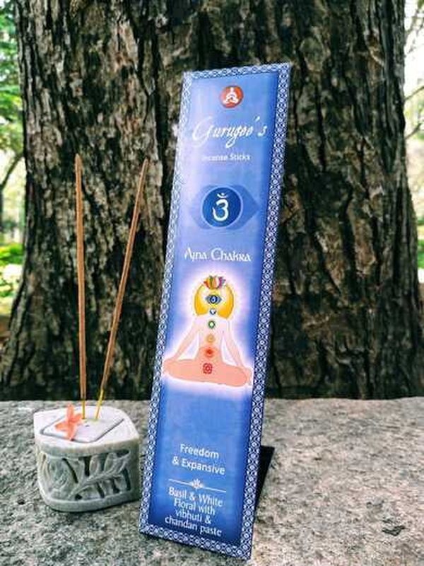 Gurugees Ajna Third Eye Chakra Masala Incense Sticks — Indigo